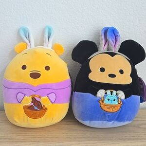 2 Squishmallows Disney Easter Winnie The Pooh And Mickey Mouse - 8 Inch - Nwt